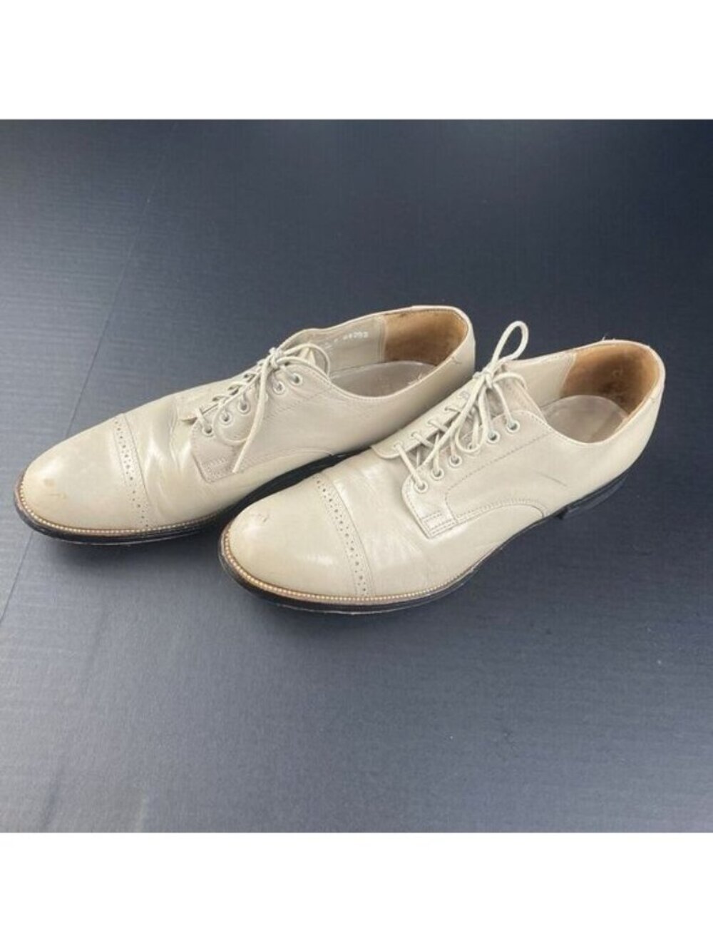 STACY ADAMS Men's Leather Lace-Up Oxfords Size 7.5 D 06292 Pre Owned